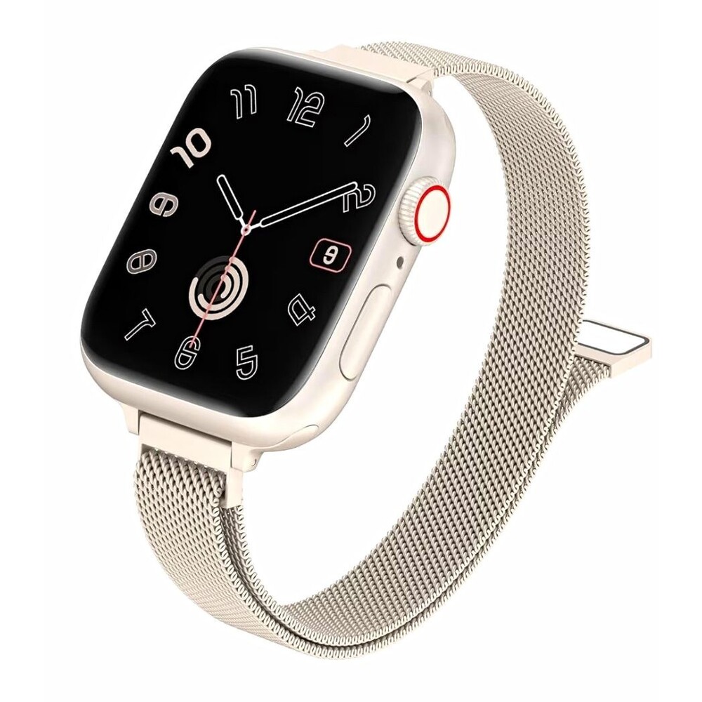 Silver Stainless Steel Milanese Loop Magnetic Strap Compatible with Apple Watch